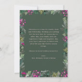 Boho groen roze gebladerte foto kerst Kaart (Achterkant)