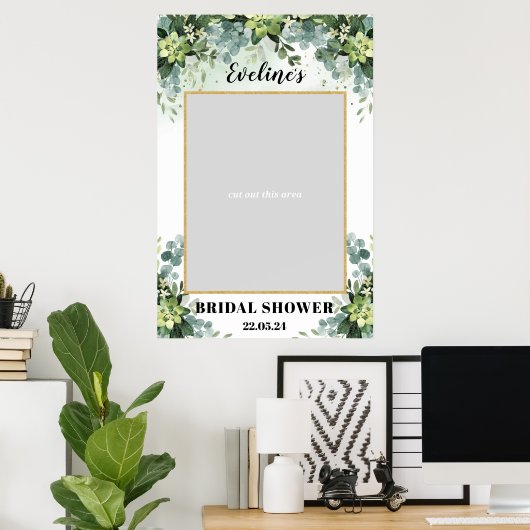 Boho groen succulent bruidsfeest foto prop poster (Thuiskantoor)