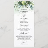 Boho groen succulent eucalyptus bruiloft programma (Voorkant)