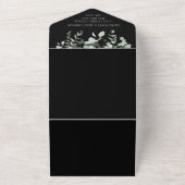 Boho groen zwart eucalyptus bruiloft all in one uitnodiging (Buitenkant)