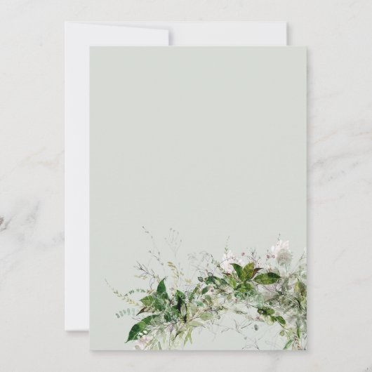 Boho Groene Bladeren Script Proefdinermiddag Kaart (Achterkant)