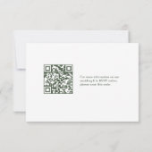 Boho groene bloemige waterverf trouwlocatie QR-cod RSVP Kaartje (Achterkant)