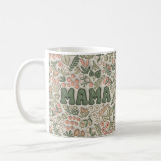 Boho groene bloemmotief Mama Koffiemok