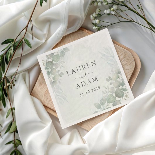 Boho Groene Eucalyptus Botanische Huwelijk Servet