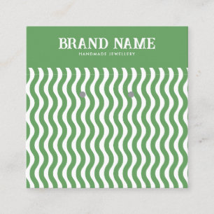 Boho groene golf Oorbellen Display Kaart Vierkante Visitekaartje