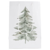 Boho Groene Kerstbomen Pine Cones Medium Cadeauzakje (Achterkant)