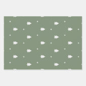 Boho groene kerstboom set van 3 inpakpapier vel (Voorkant)