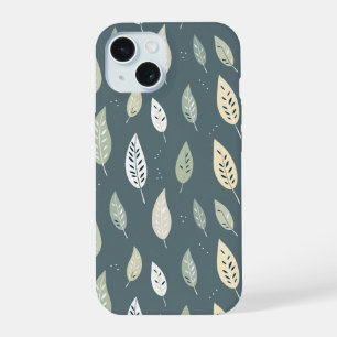 Boho groene kleur bladeren naadloos patroon iPhone 15 hoesje