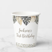 Boho Groene Sage Wild Een Verjaardagspapier Cup Papieren Bekers (Voorkant)