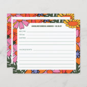 Boho Groovy Bloemstuk Shower Persoonlijke Receptka (Voorkant / Achterkant)