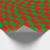 Boho Groovy Christmas Checkerboard wervelende jare Cadeaupapier (Hoek)