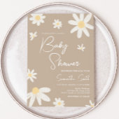 Boho Groovy Daisy-Baby shower Kaart