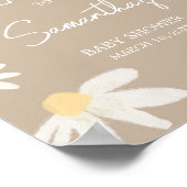 Boho Groovy Daisy Baby shower Welkom Poster (Hoek)