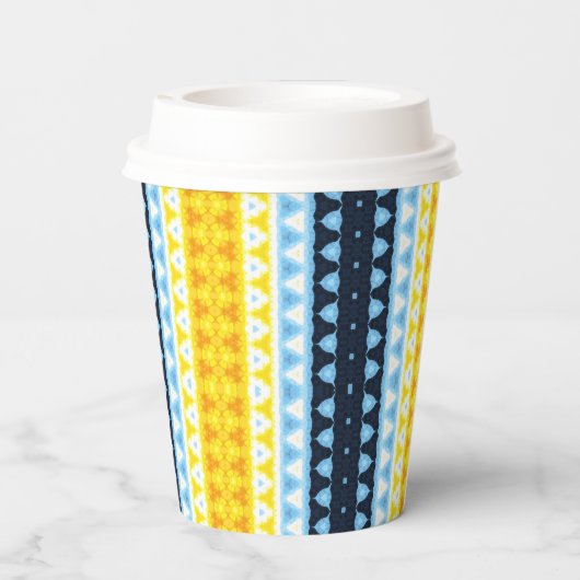 Boho Groovy Geometrisch Abstract AroAce Pride Flag Papieren Bekers (Achterkant)