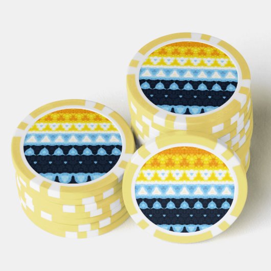 Boho Groovy Geometrisch Abstract AroAce Pride Flag Poker Chips (Opstapeling)