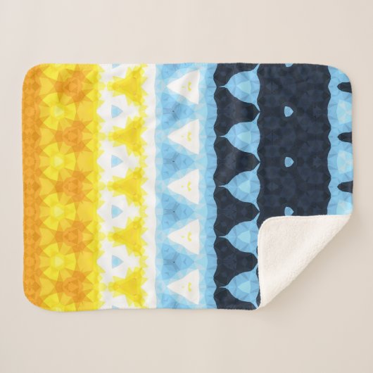 Boho Groovy Geometrisch Abstract AroAce Pride Flag Sherpa Deken (Voorkant (horizontaal))