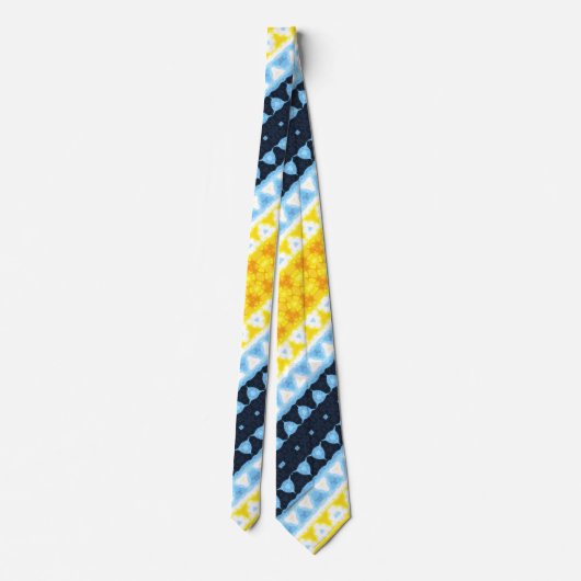 Boho Groovy Geometrisch Abstract AroAce Pride Flag Stropdas (Achterkant)