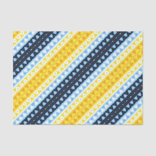 Boho Groovy Geometrisch Abstract AroAce Pride Flag Tissuepapier (Voorkant)