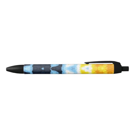 Boho Groovy Geometrisch Abstract AroAce Pride Flag Zwarte Inkt Pen (Bovenkant)