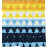 Boho Groovy Geometrische Abstracte AroAce Pride Vl Douchegordijn (Voorkant)