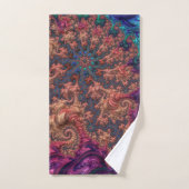 Boho Groovy Kleurrijke Jewel Tone Abstract Fractal Bad Handdoek (Handdoek)