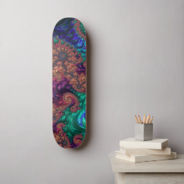 Boho Groovy Kleurrijke Jewel Tone Abstract Fractal Skateboard