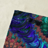 Boho Groovy Kleurrijke Jewel Tone Abstract Fractal Strandlaken (In situ)