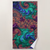 Boho Groovy Kleurrijke Jewel Tone Abstract Fractal Strandlaken (Voorkant)