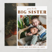 Boho grote zus zwangerschap foto aankondigingen (Voorkant / Achterkant)