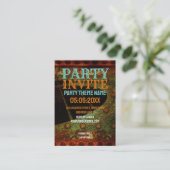 Boho Grunge Guitar Music Party Carte Invitation (Debout devant)