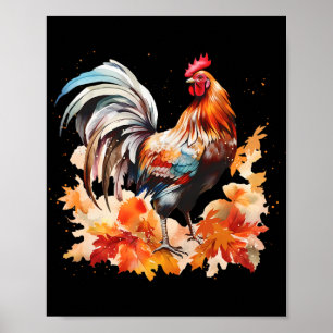 Boho Haan Kip Herfstbladeren Thanksgiving Da Poster