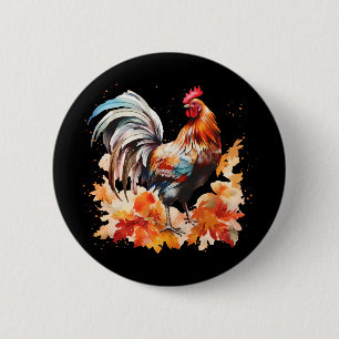 Boho Haan Kip Herfstbladeren Thanksgiving Da Ronde Button 5,7 Cm