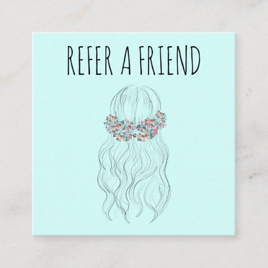 Boho haar bruiloft kapper bloemenromantiek afsprakenkaartje (Voorkant)