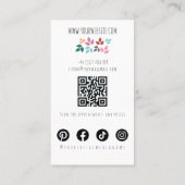 Boho Hair Stylist Bloem Kroon Bruids Kapsel QR Visitekaartje (Achterkant)