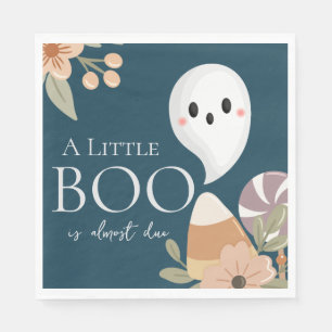 Boho Halloween Baby shower Little Boo Ghost Blauwg Servet