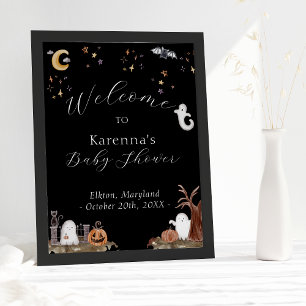 Boho Halloween Baby shower Welkom Poster