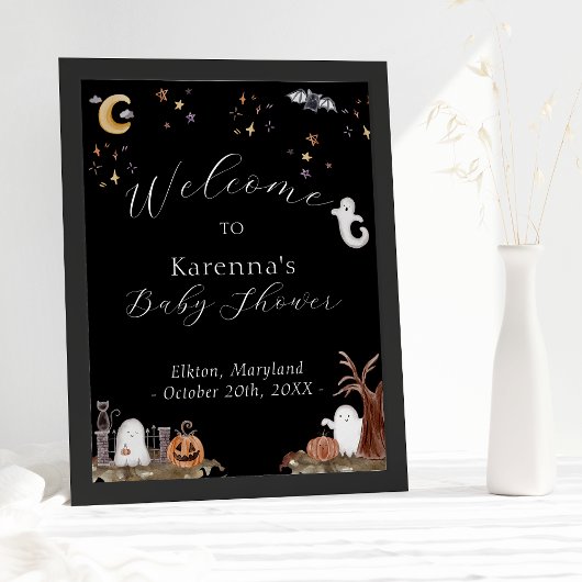 Boho Halloween Baby shower Welkom Poster