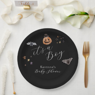 Boho Halloween Het is een Boy Baby shower Papieren Bordje