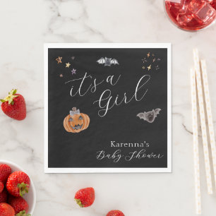 Boho Halloween Het is een meisje Baby Shower Servet