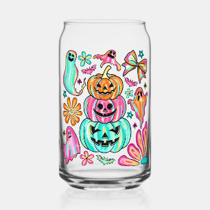 Boho Halloween Pompoen Geest Blikvorm Glas