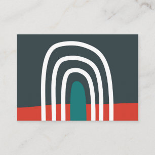 Boho hand getekende regenboogkunst visitekaartje