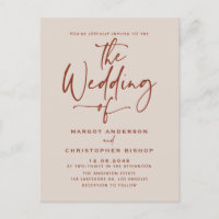 Boho Hand Lettered Calligraphy Terracotta Wedding