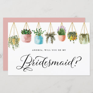 Boho Hanging Planten zal je mijn Bridesmaïde Kaart