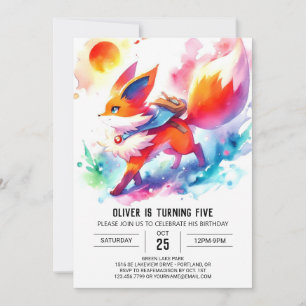 Boho Happy Fox Verjaardag Kaart