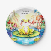 Boho Happy Frog Verjaardag Papieren Bordje (Voorkant)