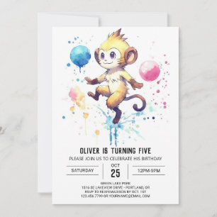 Boho Happy Monkey Verjaardag Kaart