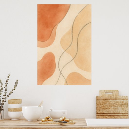 Boho Harmony | Minimalist Abstract Wall Art Poster (Keuken)