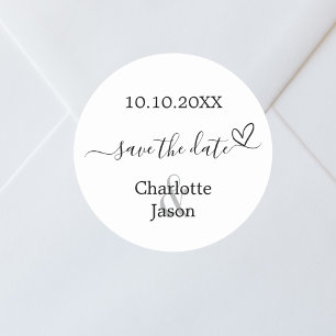 Boho hart bruiloft Save the Date Ronde Sticker