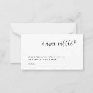 Boho Hart Luier Raffle Baby shower Game Kaart Notitiekaartje