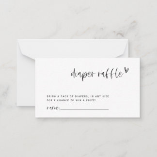 Boho Hart Luier Raffle Baby shower Game Kaart Notitiekaartje